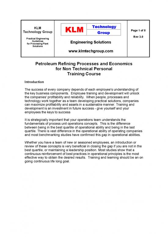picture1_Petroleum Refining Process Pdf 178089 | Klm Refining Non Technical Training Course Rev2