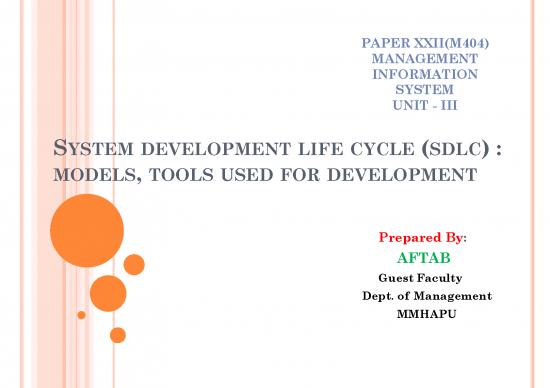 picture System Development Life Cycle Pdf 179965 | Management Information System