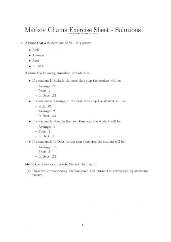 picture Markov Chain Pdf 178421 | Markov Chains Exercise Sheet Solutions