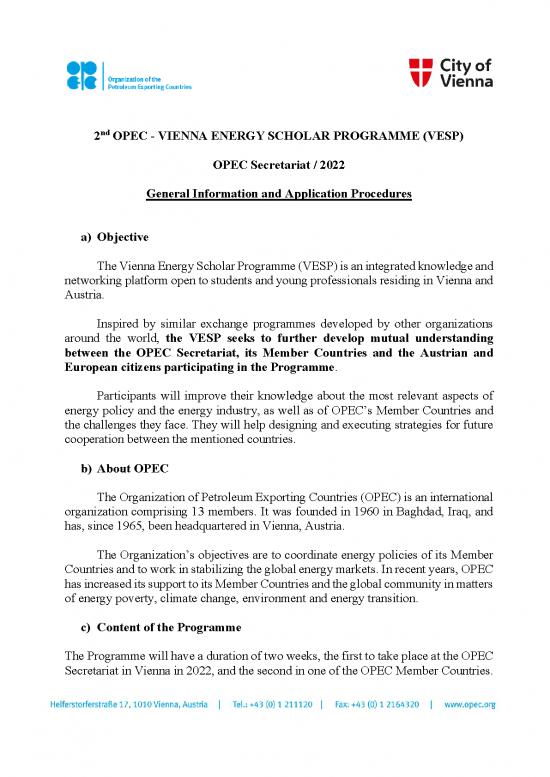picture_Opec Pdf 178182 | Opec Stadt Wien Vienna Energy Scholar Programme 2022