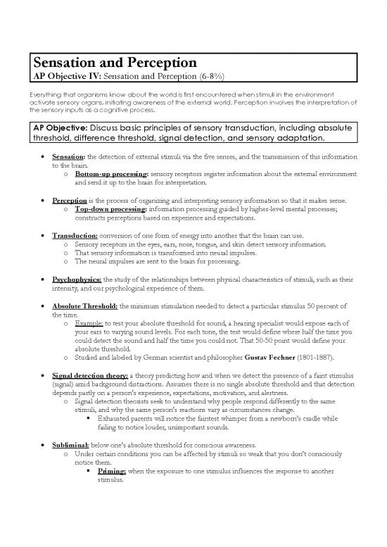picture Processing Pdf 179661 | Sensation And Perception Review Packet