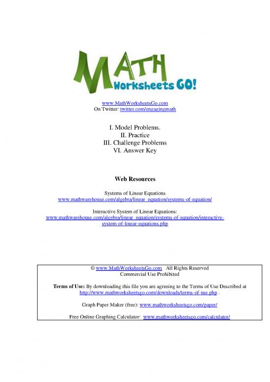 picture Simple Equations Problems Pdf 178870 | Solve Systems All Methods Mixed Review