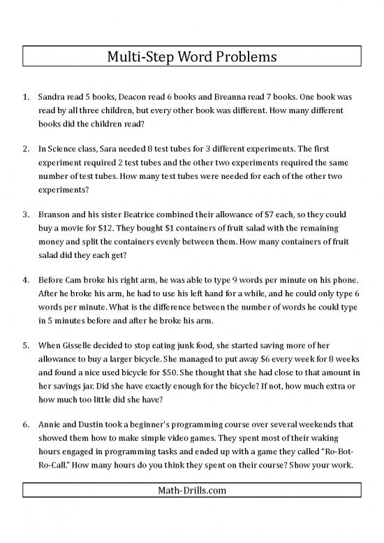 picture Experiment Pdf 178948 | Word Problems Multi Step Eas1493213101