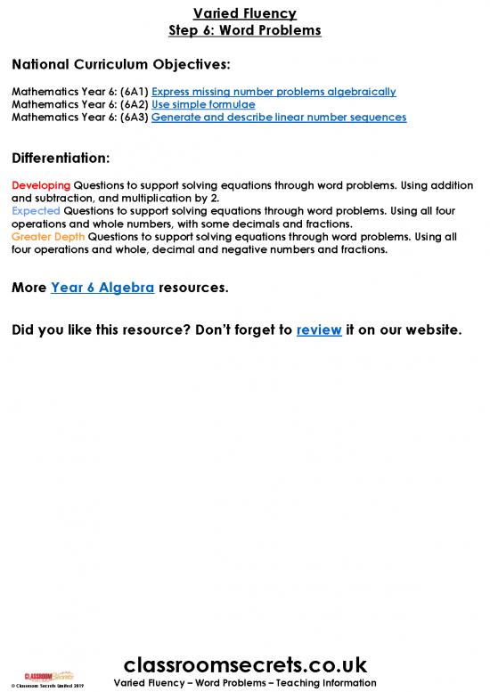 picture_Problem Solving In Mathematics Pdf 178556 | Year 6 Spring Block 3 Step 6 Vf Word Problems