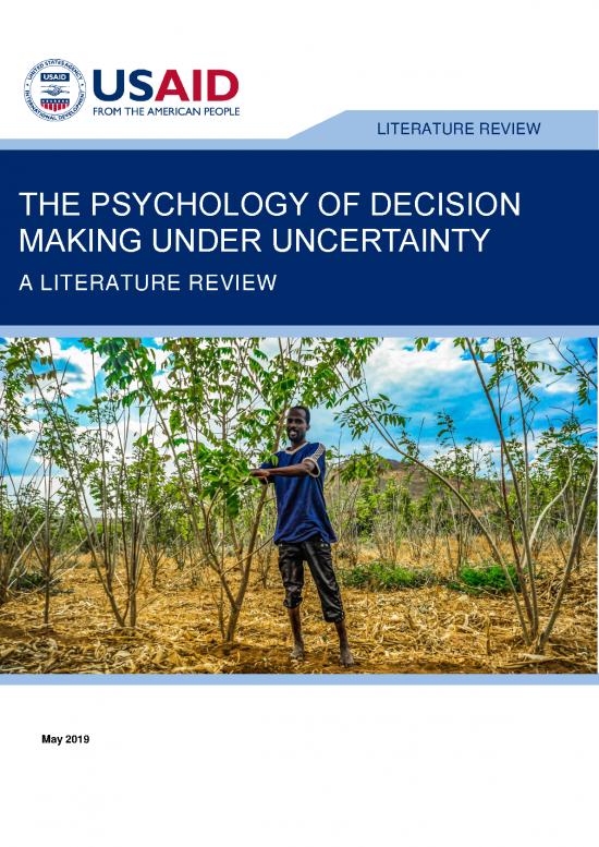 picture Decision Making Under Uncertainty Pdf 180549 | 2019 Usaid Atlas The Psychology Of Decision Making Literature Review