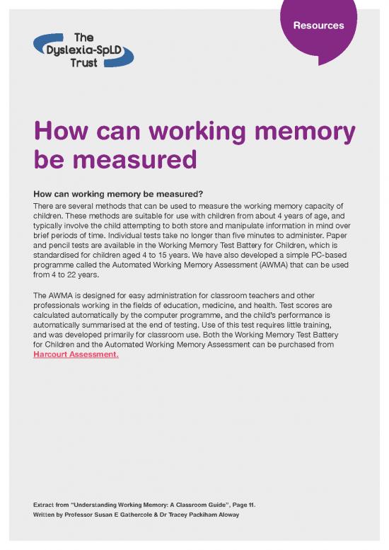 picture1_Working Memory Test Pdf 181286 | 68 Assessing Working Memory