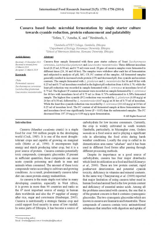 picture Fermentation Pdf 180806 | 7 Ifrj 21 (05) 2014 Biruk 697