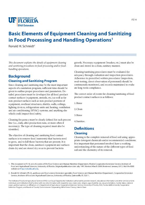 picture1_Processing Pdf 180074 | Basic Elements Of Equipment Cleaning And Sanitizing In Food Processing And Handling Operations