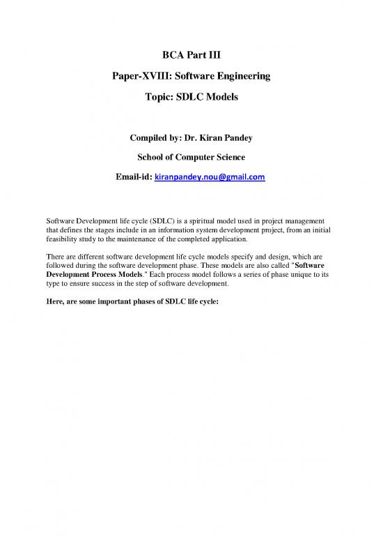 picture System Development Life Cycle Pdf 181087 | Bca Iii Xviii Sdlc