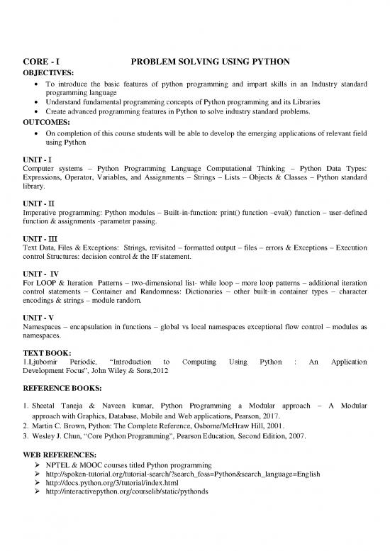 picture Python Pdf 181971 | Bca Syllabus Old New Combined