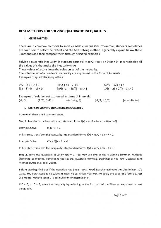 picture1_Quadratic Inequalities Pdf 181582 | Bestmethodforsolvingquadraticinequalities