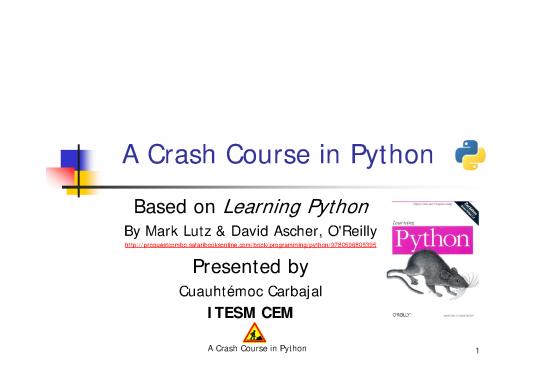 picture1_Python Pdf 182687 | Crashcoursepythonparti Based On Learning Python
