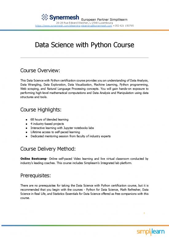 picture Processing Pdf 180293 | Data Science With Python Course