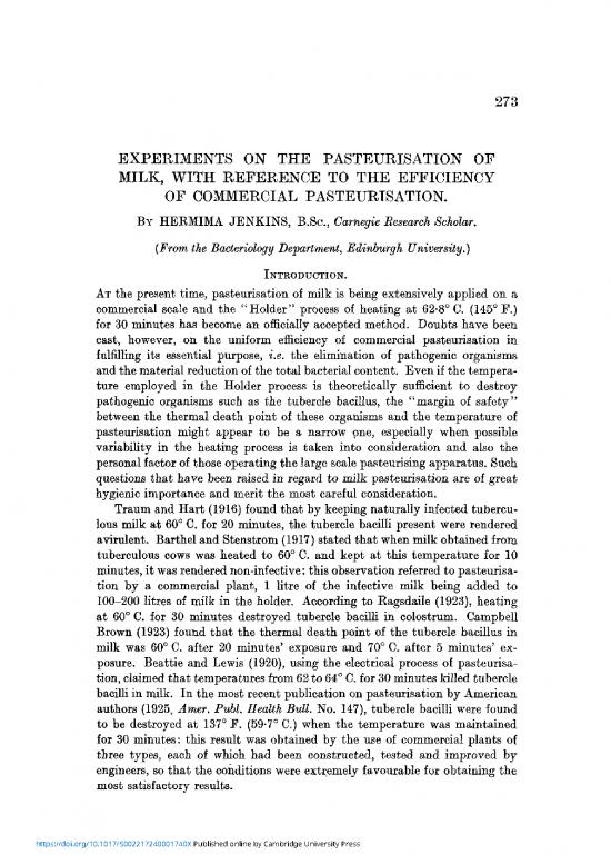 picture_Experiments On The Pasteurisation Of Milk With Reference To The Efficiency Of Commercial Pasteurisation