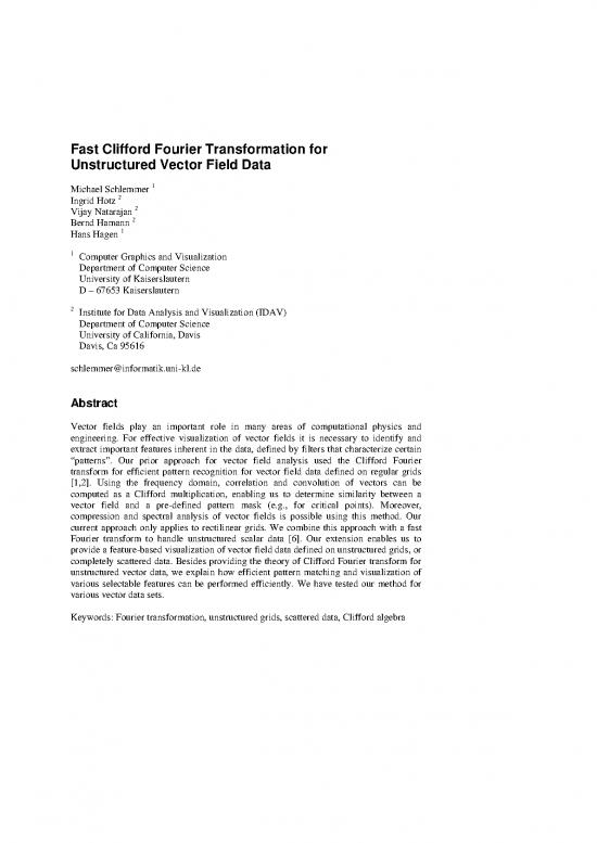 picture Fourier Transformation Pdf 180604 | Fastcliffordfouriertransformsforunstructuredfielddataicngg2005