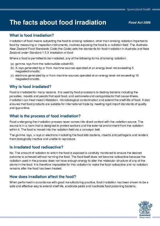 picture Food Irradiation Pdf 180771 | Food Irradiation