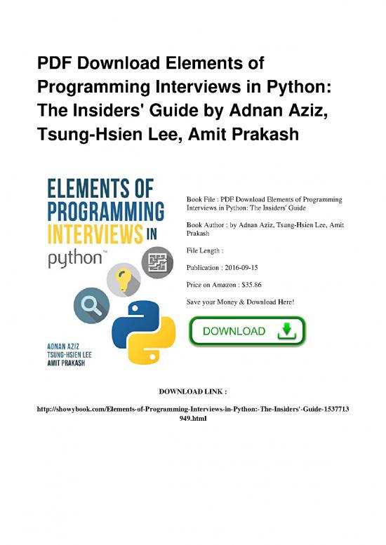 picture_Python Pdf 182488 | Full Book Elements Of Programming Interviews In Python The Insiders Guide Eh2983861