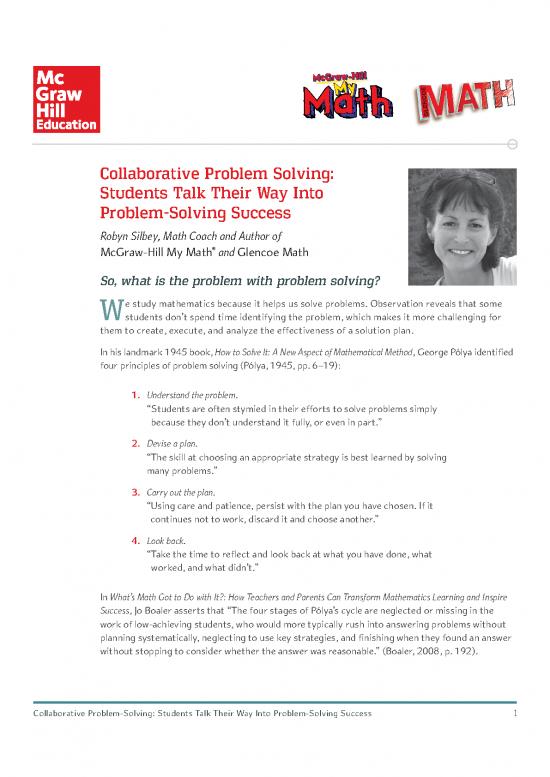 picture Polya Method Example 181036 | Glencoe Math Collaborative Problem Solving