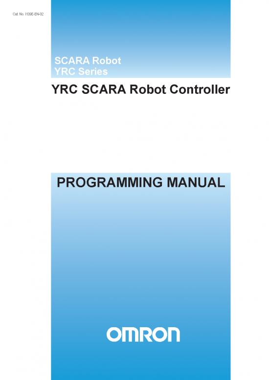 picture1_Programming Pdf 182345 | I139e Scara Robot Controller, Yrc Series Programming Manual En