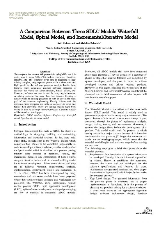 picture Waterfall Model Pdf 180827 | Ijcsi 12 1 1 106 111