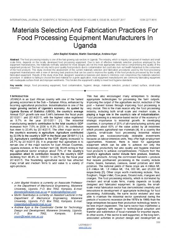picture Processing Pdf 180855 | Materials Selection And Fabrication Practices For Food Processing Equipment Manufacturers In Uganda