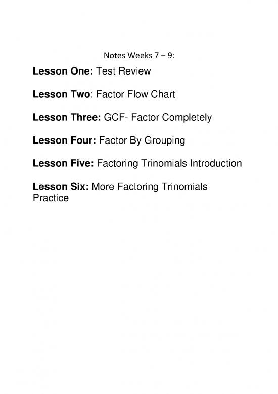 picture Factoring Flow Chart 180536 | Parent Notes Week 7 To 9