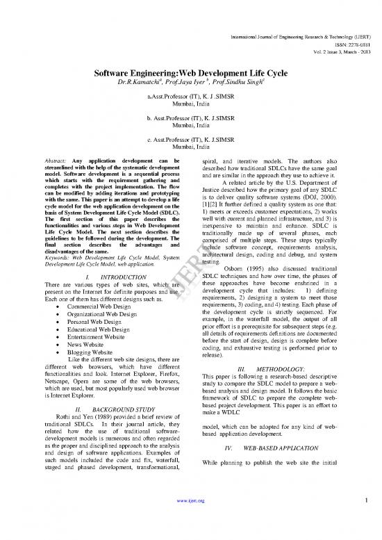 picture Software Development Life Cycle Pdf 180838 | Software Engineeringweb Development Life Cycle Ijertv2is3438