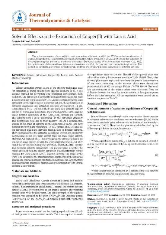 picture Extraction Of Copper Pdf 180992 | Solvent Effects On The Extraction Of Copperii With Lauric Acid 2157 7544 1000148