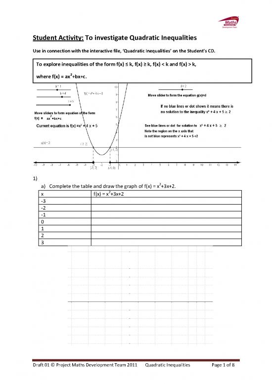 picture1_Quadratic Inequalities Pdf 181838 | Student Activity Inequalities Quadratic