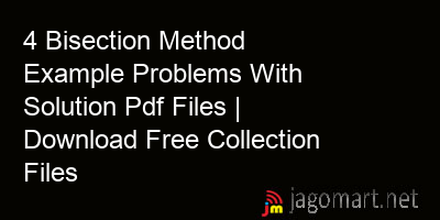picture 4 Bisection Method Example Problems With Solution Pdf Files | Download Free Collection Files