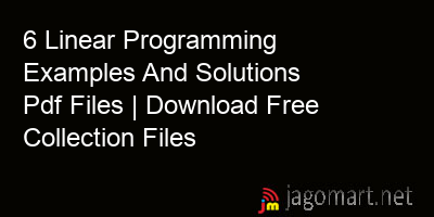 6 Linear Programming Examples And Solutions Pdf Files | Download Free ...