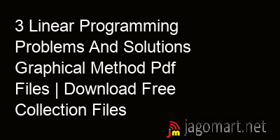 picture 3 Linear Programming Problems And Solutions Graphical Method Pdf Files | Download Free Collection Files