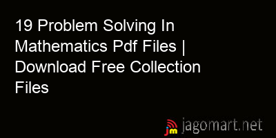 picture 19 Problem Solving In Mathematics Pdf Files | Download Free Collection Files