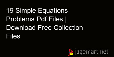 picture 19 Simple Equations Problems Pdf Files | Download Free Collection Files