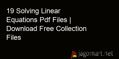 picture 19 Solving Linear Equations Pdf Files | Download Free Collection Files