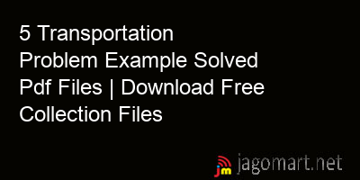 picture 5 Transportation Problem Example Solved Pdf Files | Download Free Collection Files