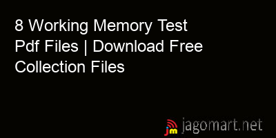 picture 8 Working Memory Test Pdf Files | Download Free Collection Files