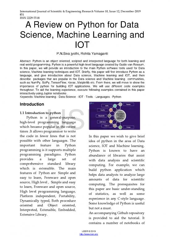 picture1_Python Pdf 183671 | A Review On Python For Data Science Machine Learning And Iot