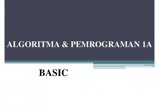 Algoritma And Pemrograman 2b Visual Basic Week3and4