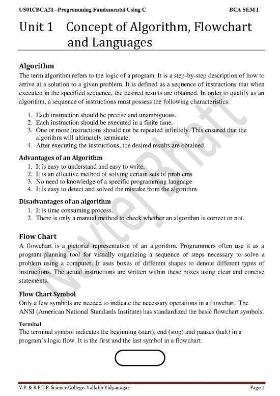 picture Programming Pdf 184673 | C Lang Unit 1