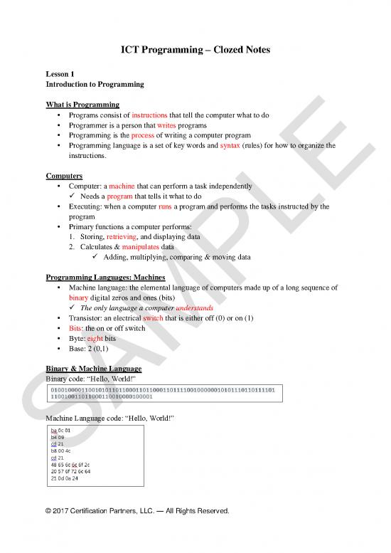 picture Programming Pdf 184368 | Cloze Sample Programming