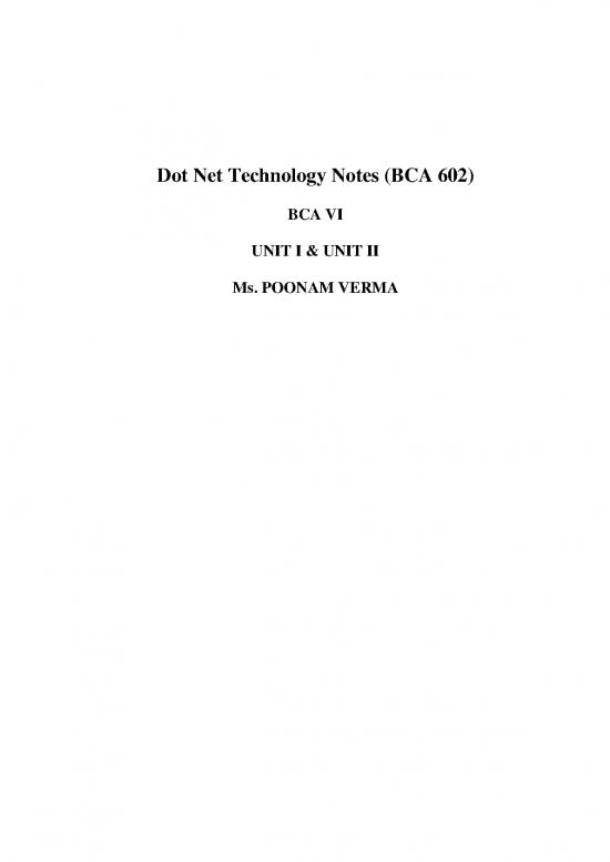 picture Bca Notes Pdf 184038 | Dot Net Technologies Notes Ms Poonam Verma