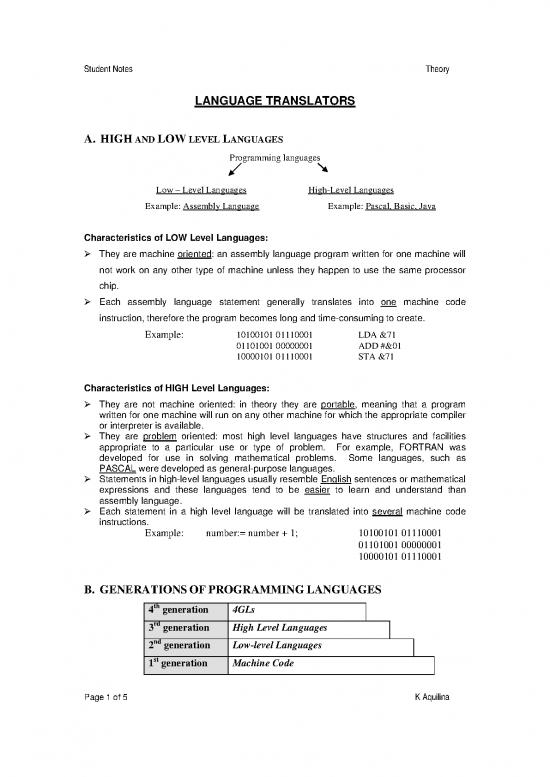 picture Programming Pdf 183446 | Language Translators Student Notes