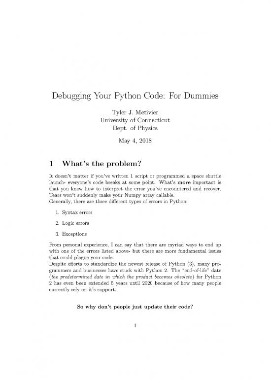 picture Python Pdf 183496 | Metivier Spring2018 Debugging Your Python Code  For Dummies