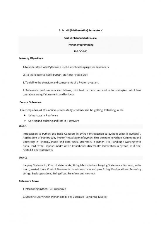 picture Python Pdf 184567 | Sc Iii  Sem Vi Skill  Python Programming