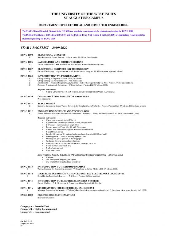 picture Programming Pdf 184135 | Student Booklist 2019 2020 Year 1 (2019 August 26th)