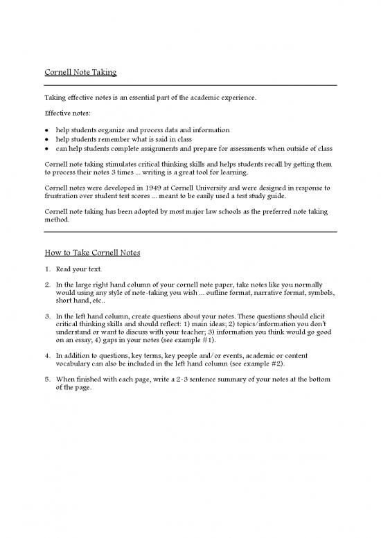 picture_Academic Pdf 184542 | Summer Cornell Notes