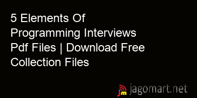 picture 5 Elements Of Programming Interviews Pdf Files | Download Free Collection Files
