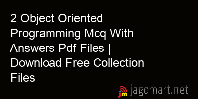picture 2 Object Oriented Programming Mcq With Answers Pdf Files | Download Free Collection Files