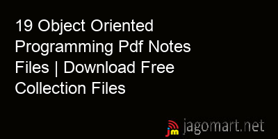 picture 19 Object Oriented Programming Pdf Notes Files | Download Free Collection Files